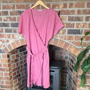 Linenfox Dusty Rose Mini Wrap Dress size S-M